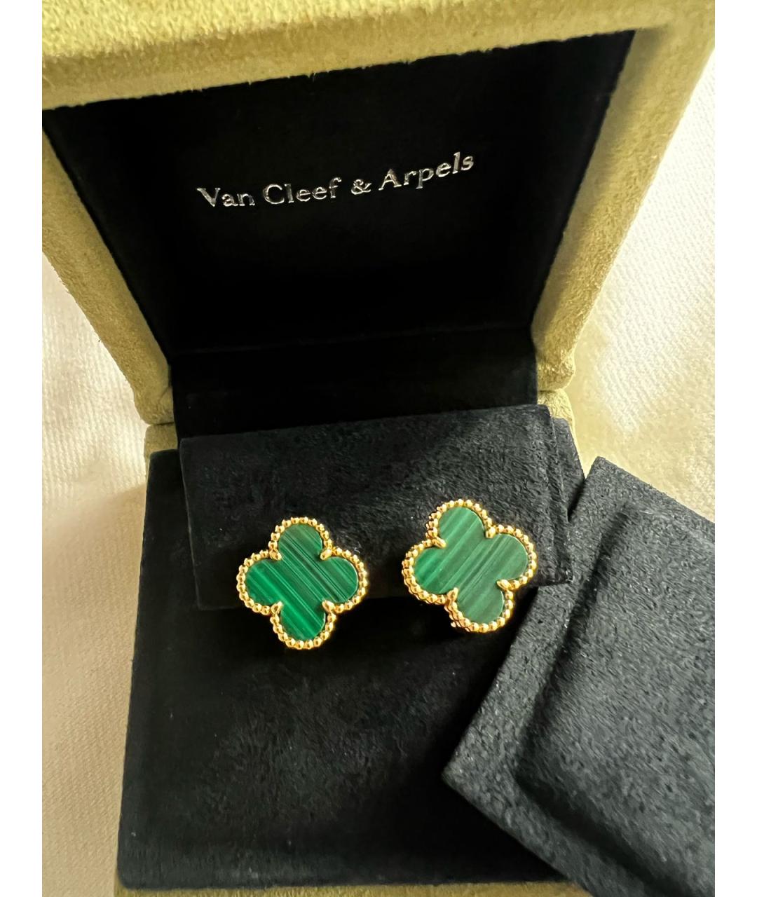 VAN CLEEF & ARPELS Зеленые серьги из желтого золота, фото 3