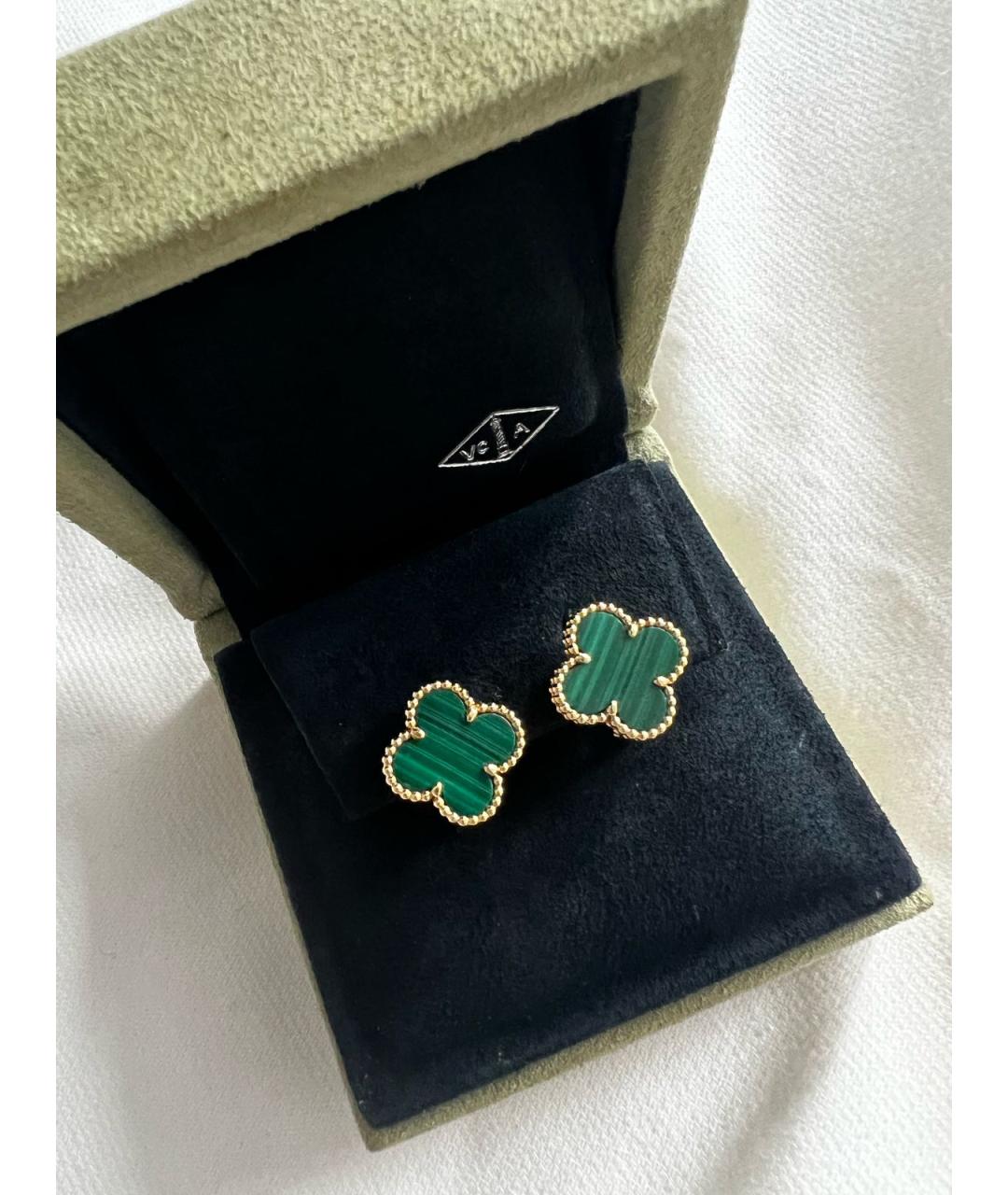 VAN CLEEF & ARPELS Зеленые серьги из желтого золота, фото 2
