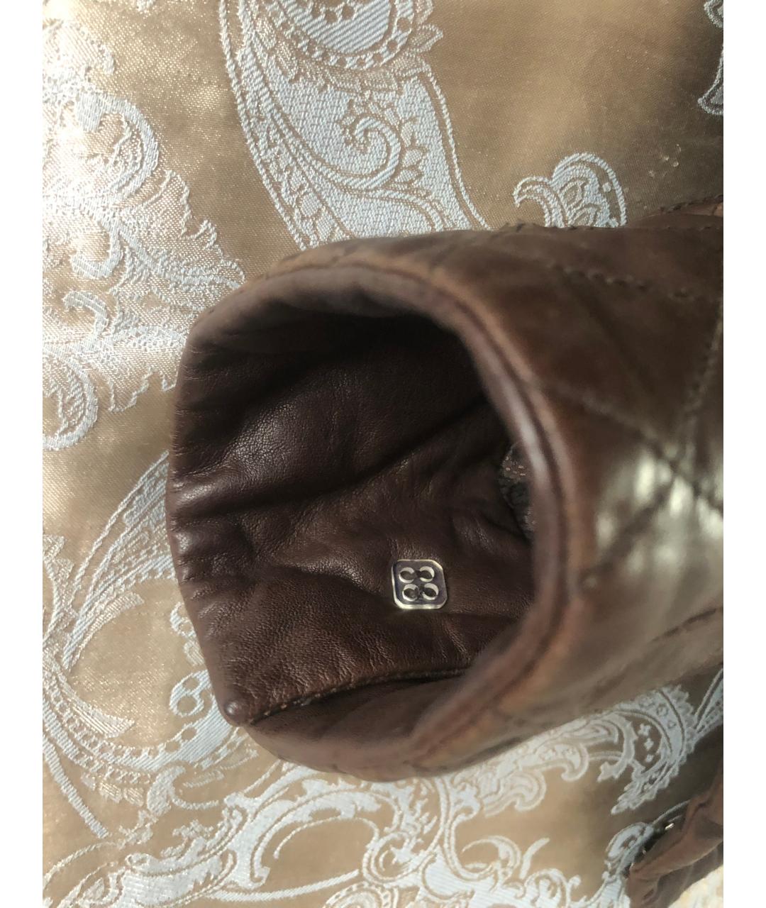 WEEKEND MAX MARA Коричневая кожаная куртка, фото 9