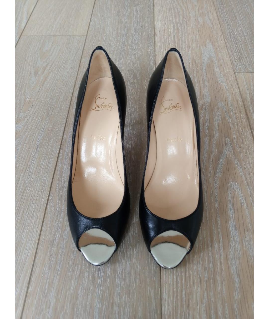 CHRISTIAN LOUBOUTIN Черные кожаные туфли, фото 2