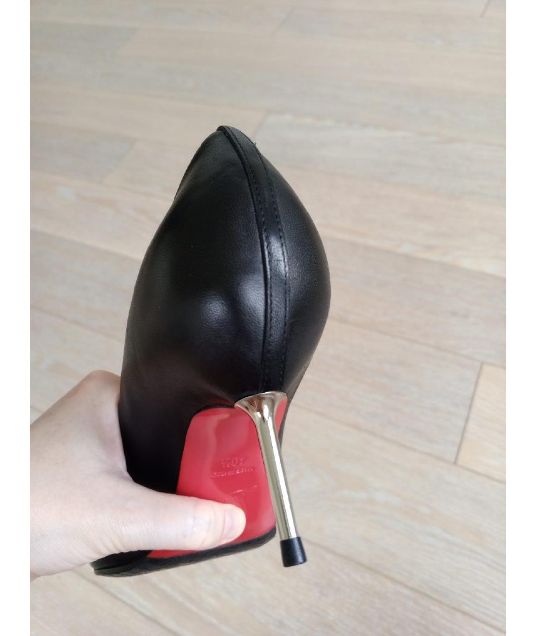 CHRISTIAN LOUBOUTIN Черные кожаные туфли, фото 6