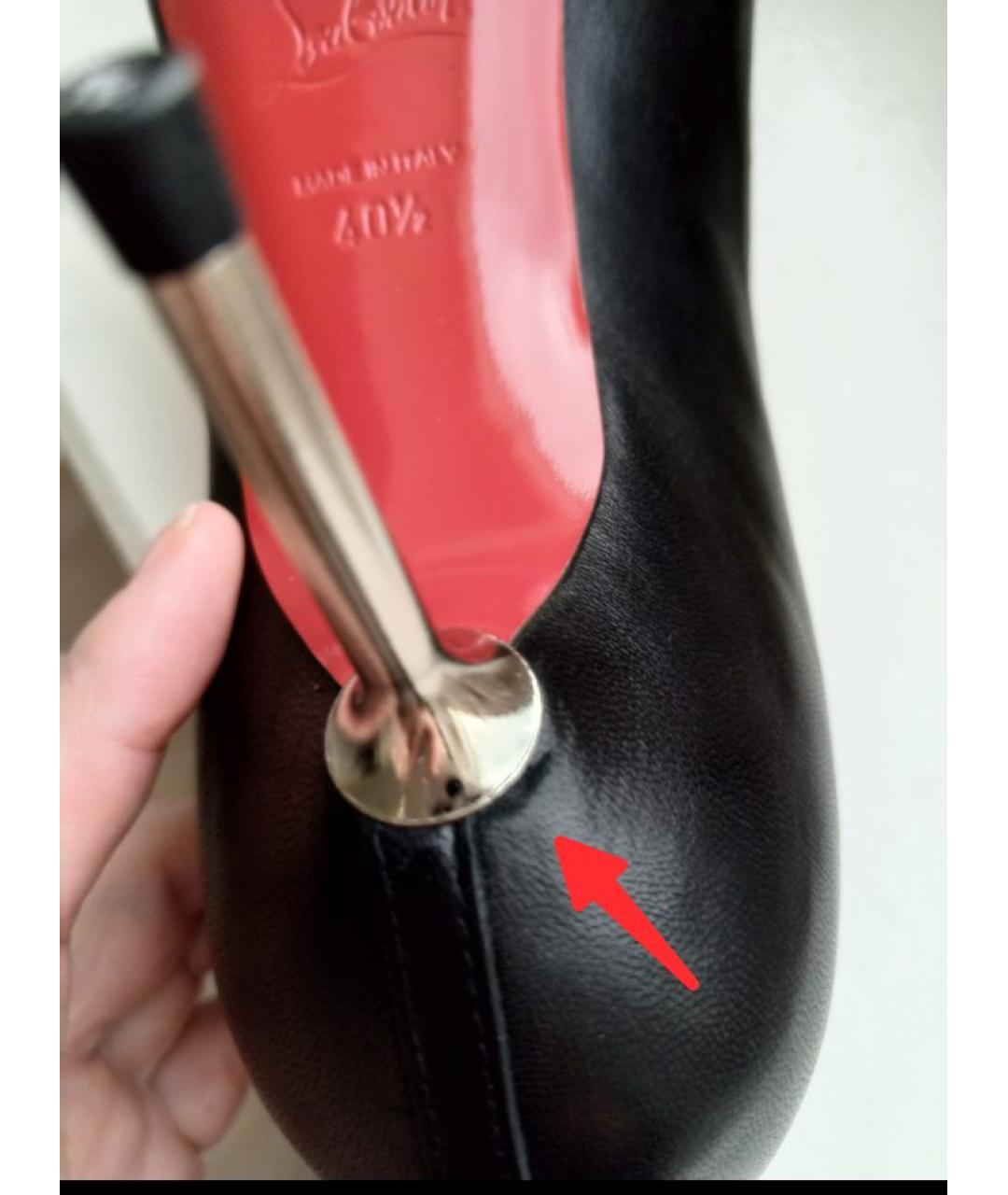 CHRISTIAN LOUBOUTIN Черные кожаные туфли, фото 9