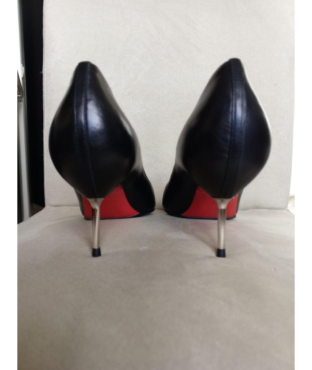 CHRISTIAN LOUBOUTIN Черные кожаные туфли, фото 4