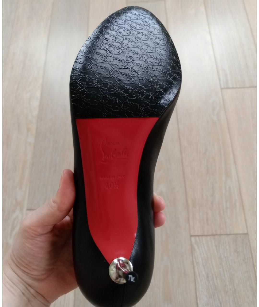CHRISTIAN LOUBOUTIN Черные кожаные туфли, фото 5