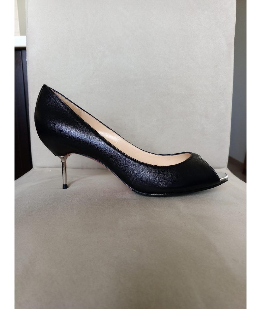 CHRISTIAN LOUBOUTIN Черные кожаные туфли, фото 10