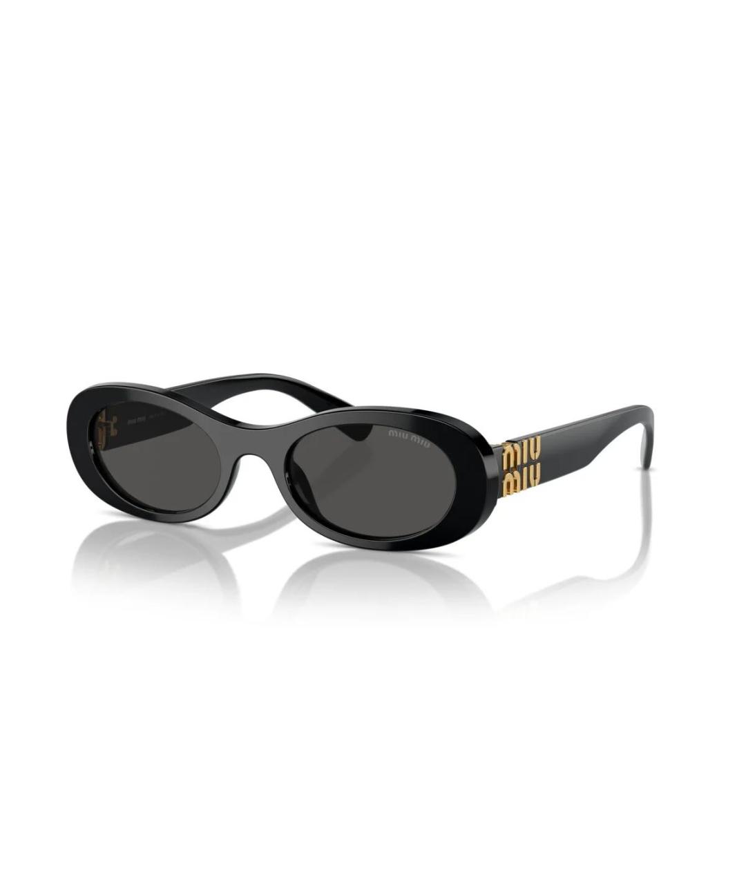 MIU MIU Черные пластиковые солнцезащитные очки, фото 1