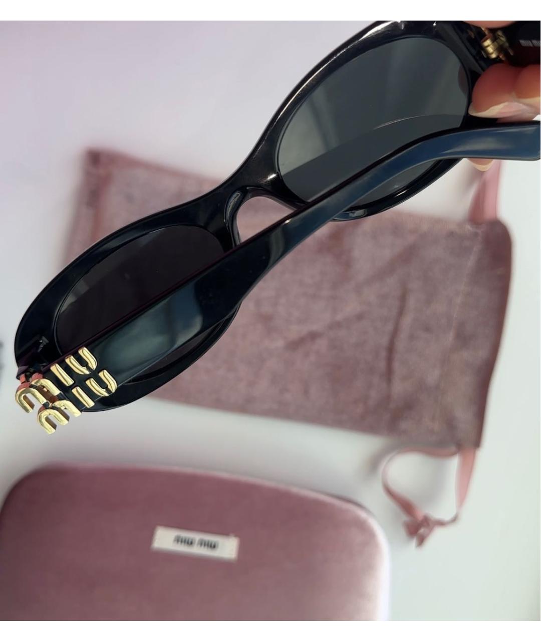 MIU MIU Черные пластиковые солнцезащитные очки, фото 3