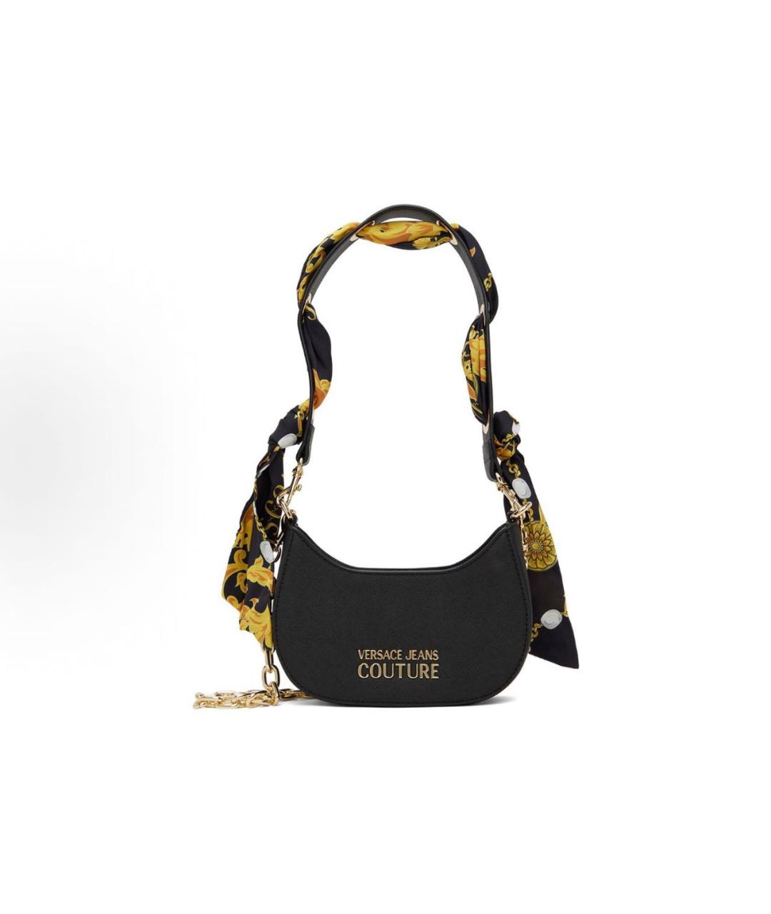VERSACE JEANS COUTURE Черная кожаная сумка через плечо, фото 5
