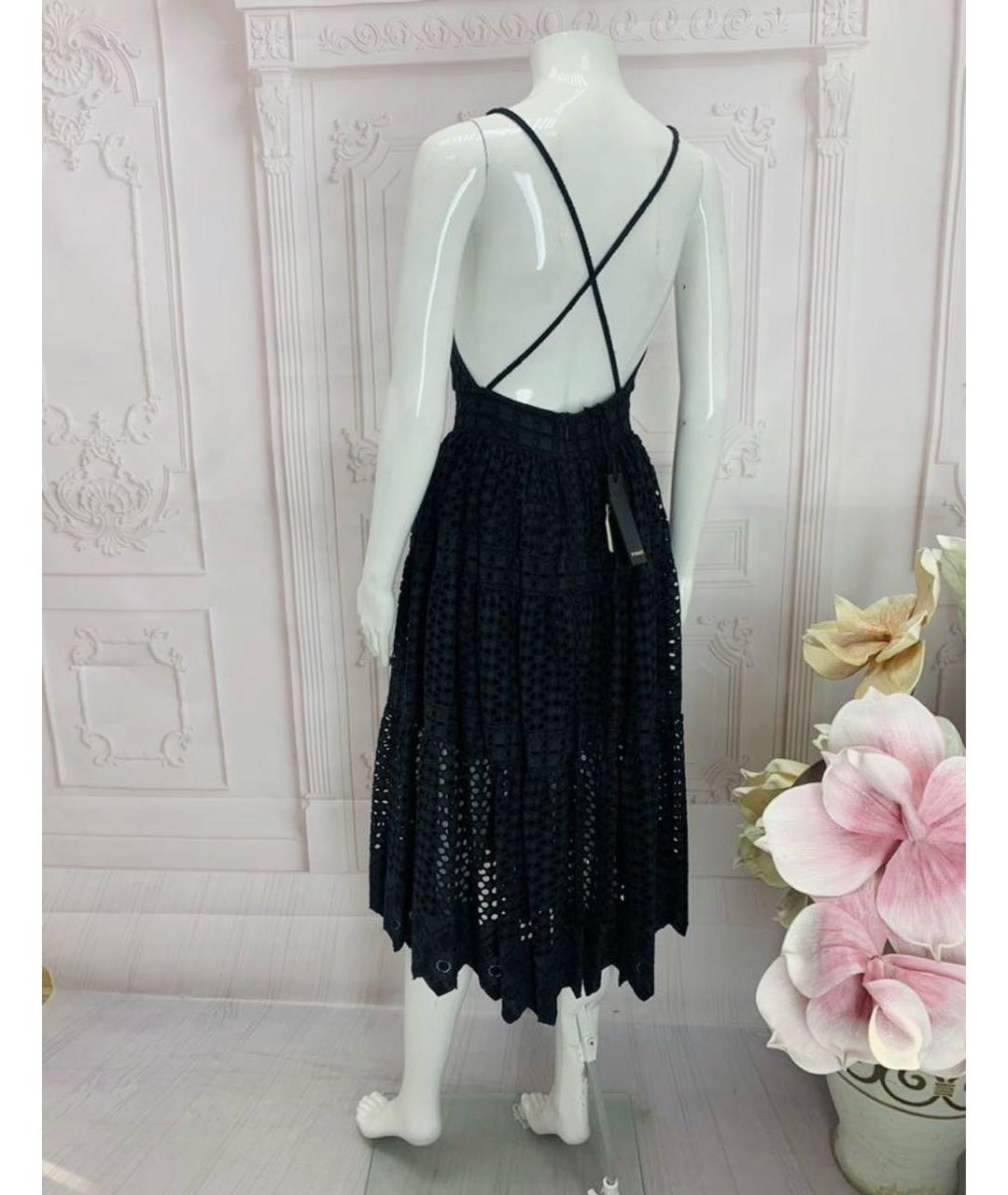 PINKO Черное хлопковое повседневное платье, фото 2