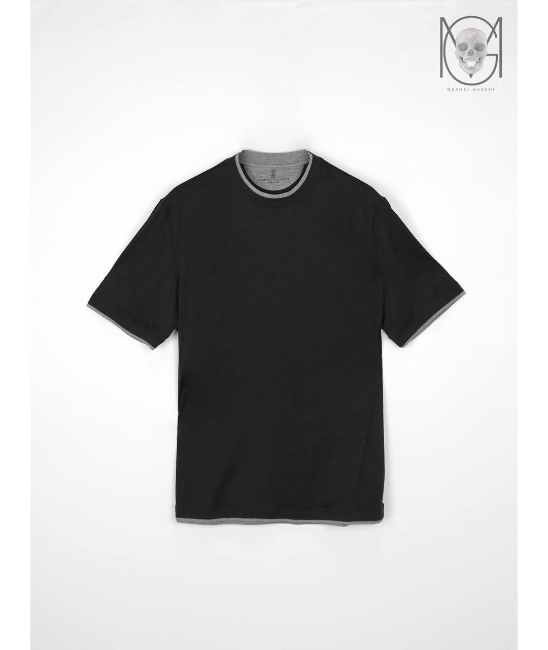 BRUNELLO CUCINELLI Черная футболка, фото 9