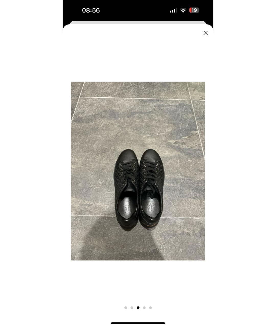 GUCCI Черные кожаные кеды, фото 8