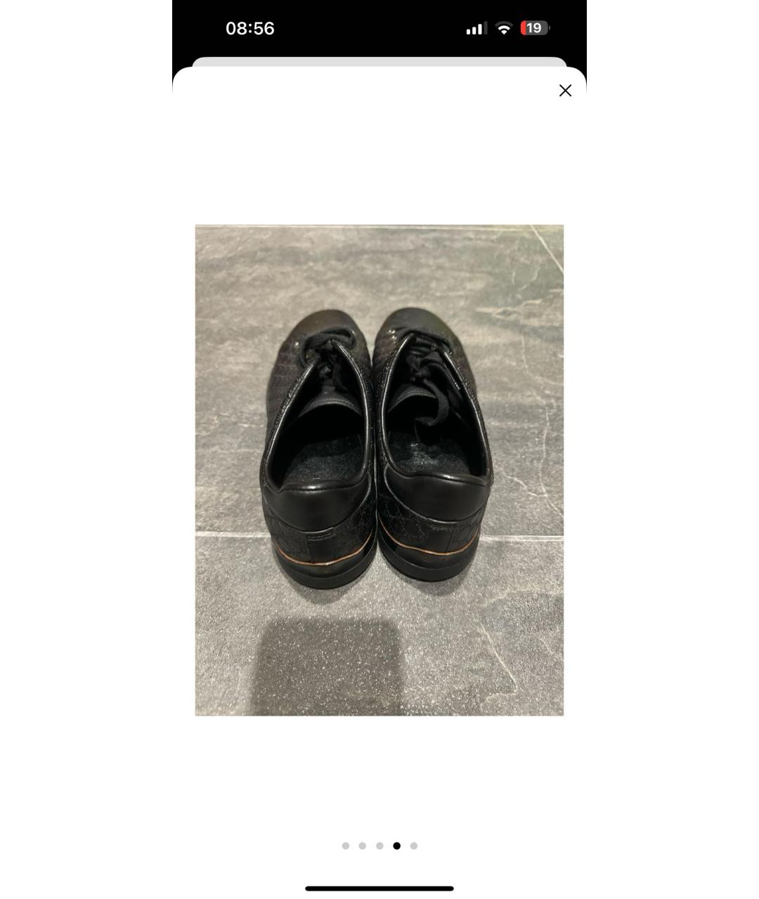 GUCCI Черные кожаные кеды, фото 6