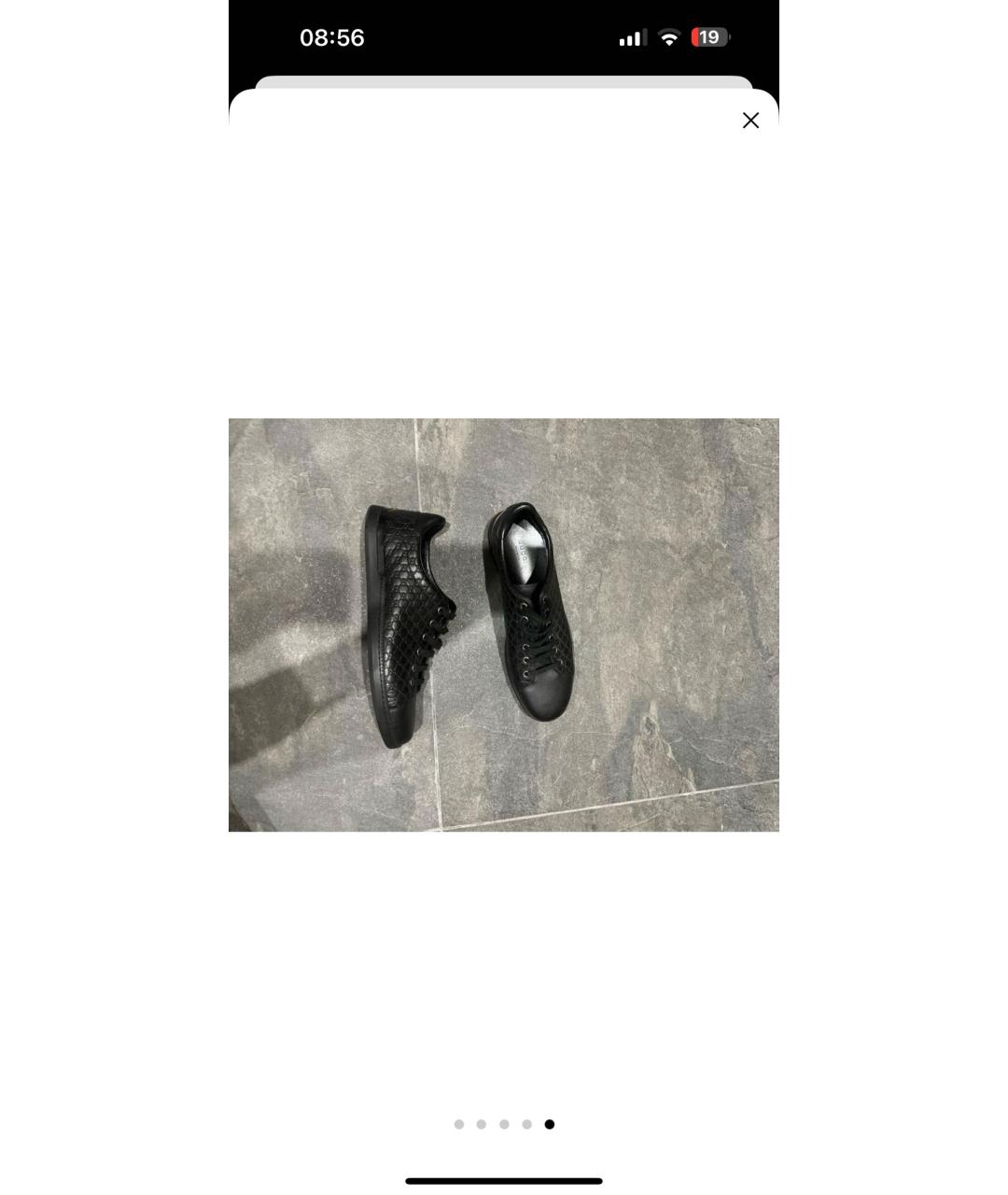 GUCCI Черные кожаные кеды, фото 7