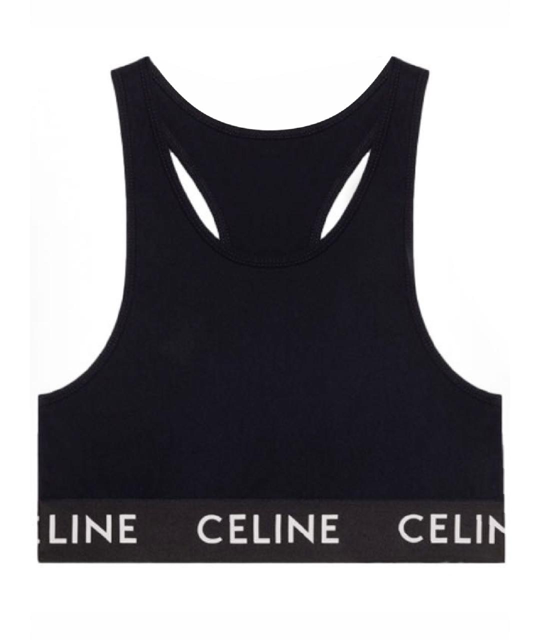 CELINE Черная хлопковая майка, фото 1