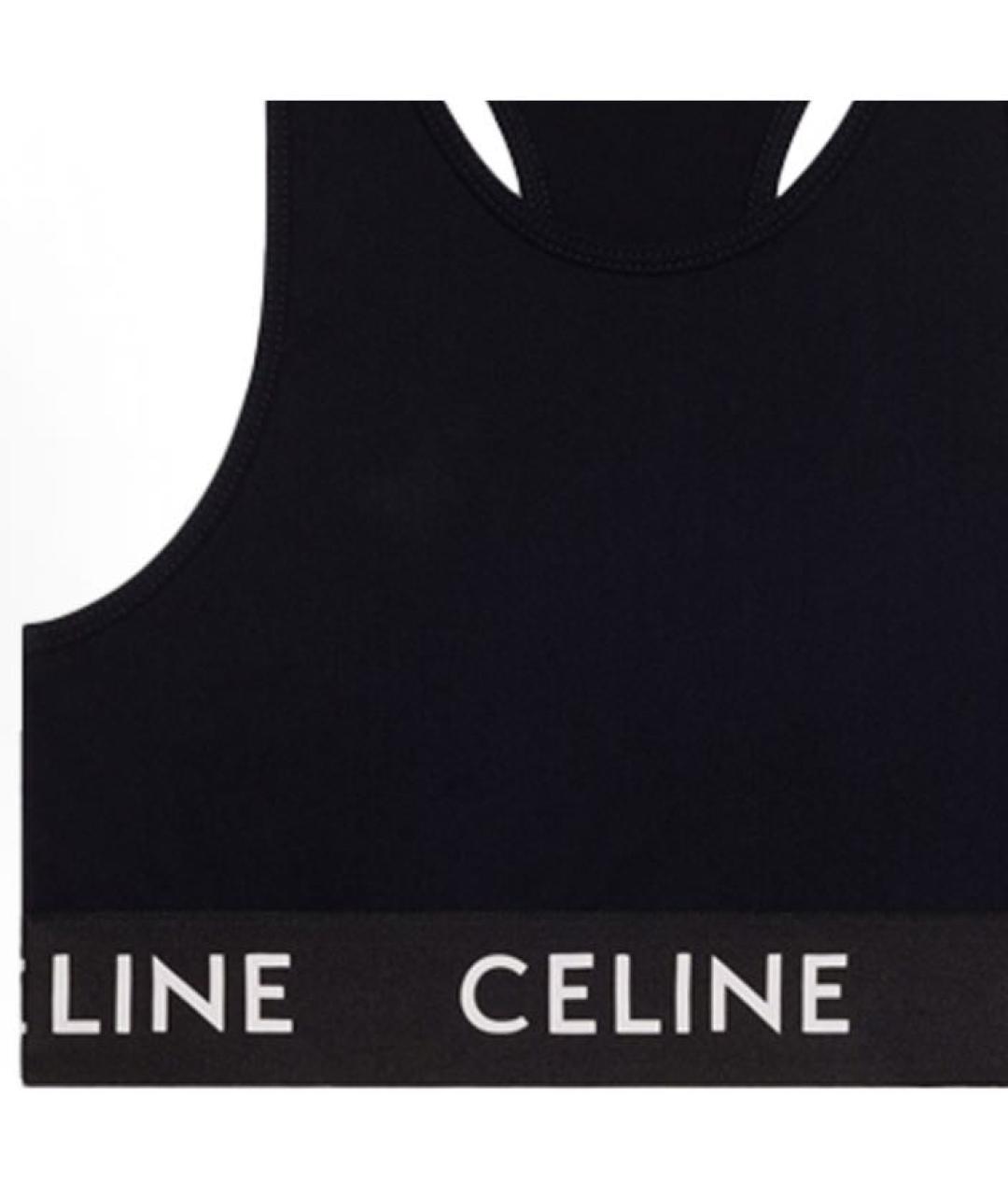CELINE Черная хлопковая майка, фото 4