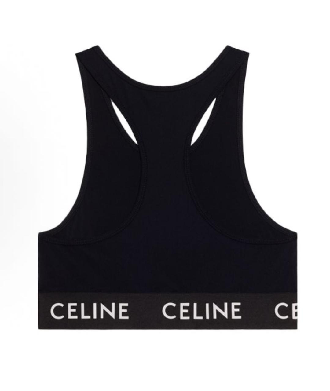CELINE Черная хлопковая майка, фото 2