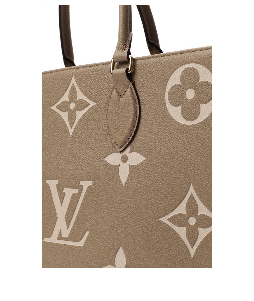 LOUIS VUITTON Бежевая кожаная сумка с короткими ручками, фото 8