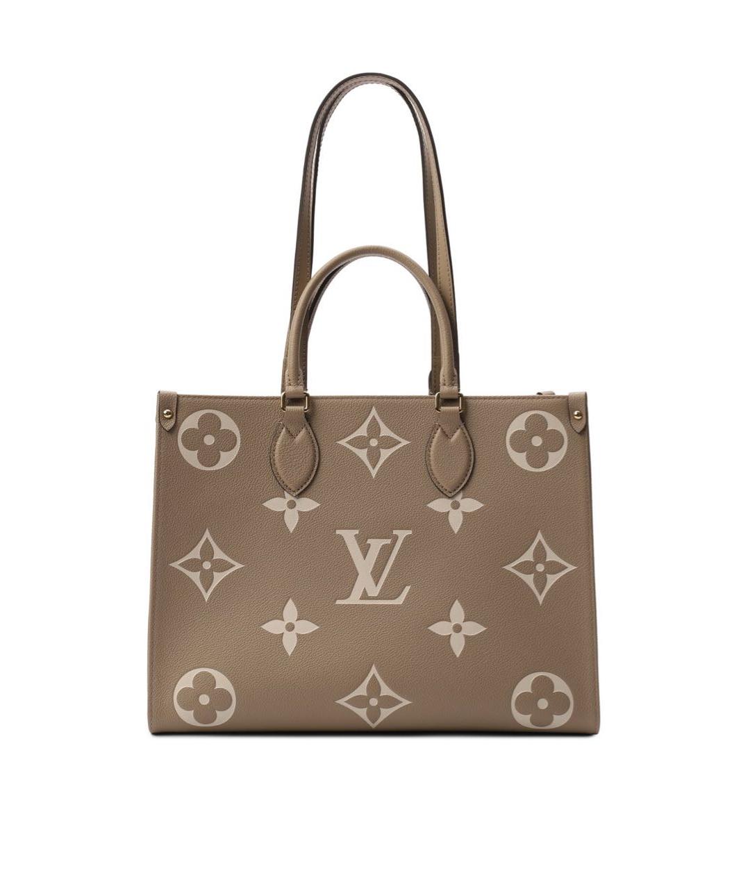 LOUIS VUITTON Бежевая кожаная сумка с короткими ручками, фото 2
