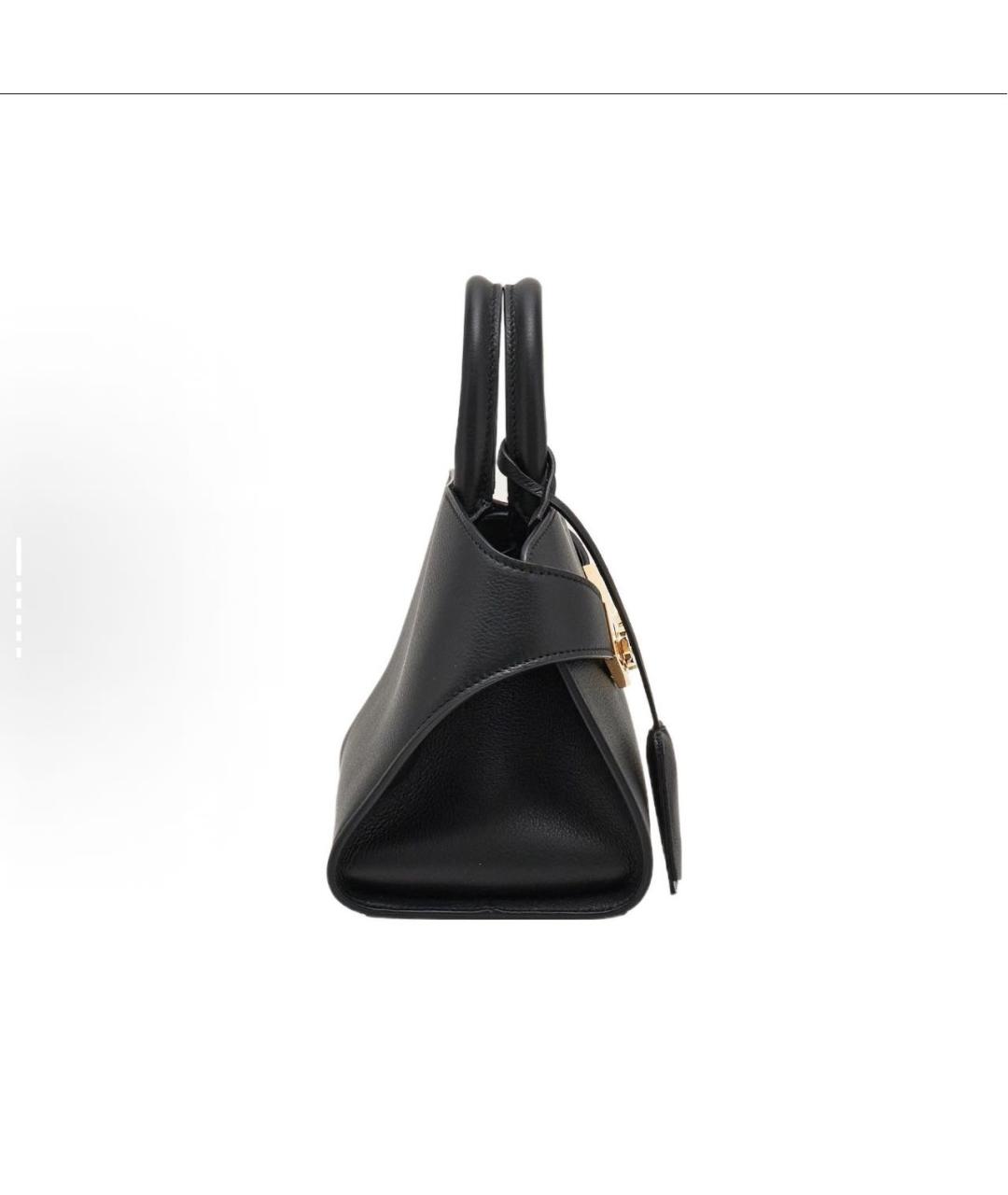 FERRAGAMO Черная кожаная сумка тоут, фото 5