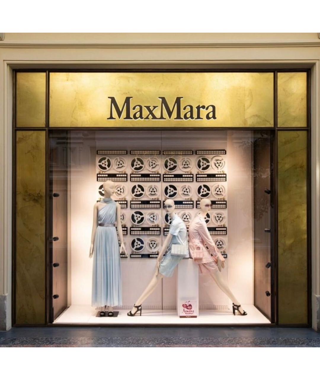 MAX MARA Голубое шелковое вечернее платье, фото 6