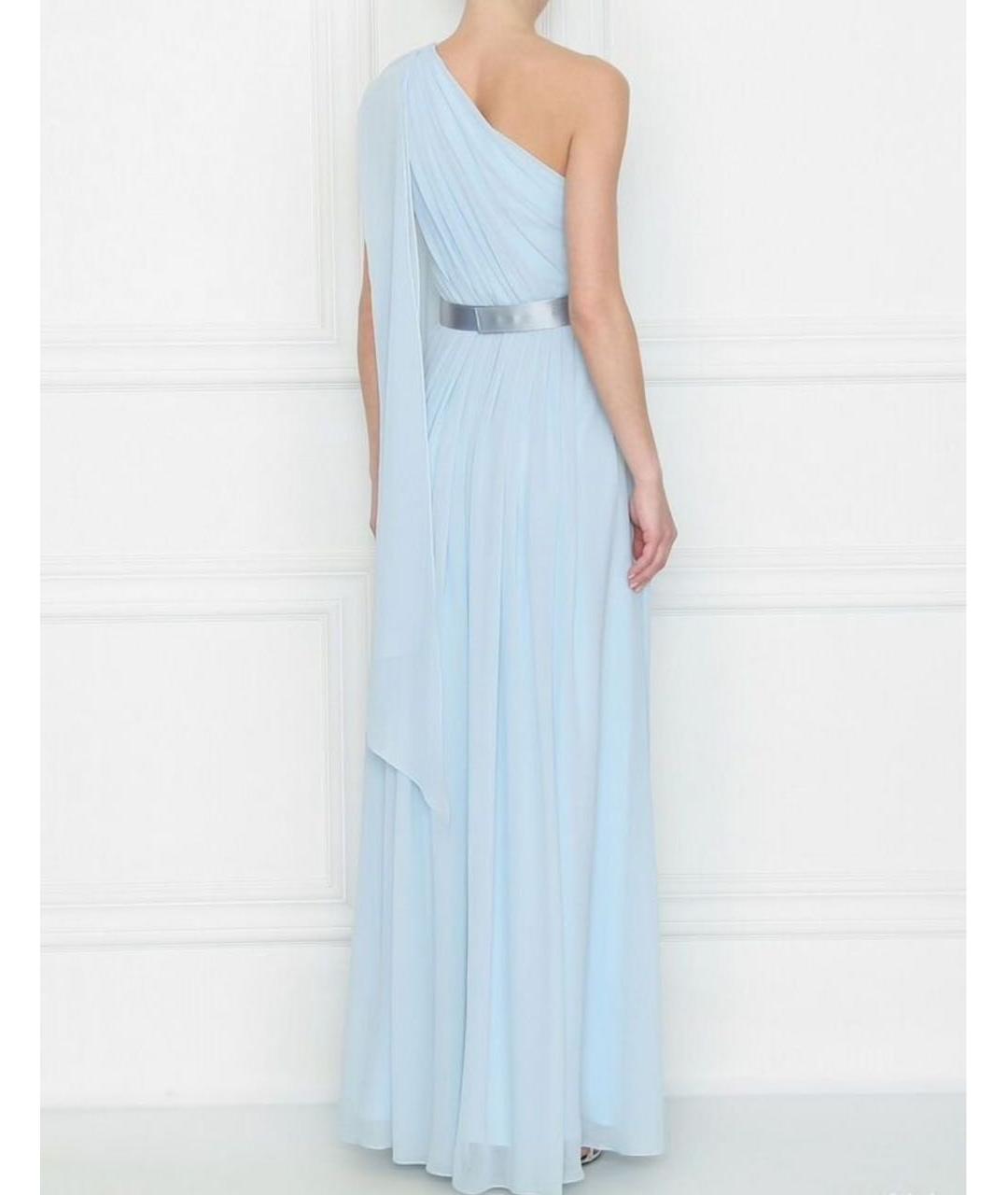 MAX MARA Голубое шелковое вечернее платье, фото 2