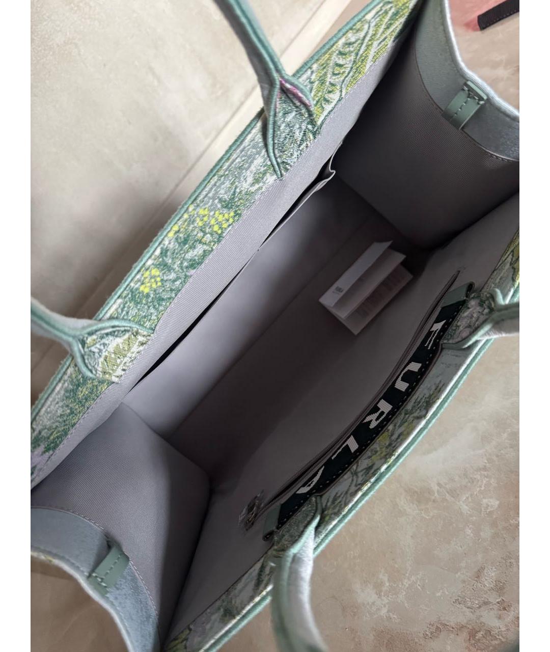 FURLA Бирюзовая жаккардовая пляжная сумка, фото 5