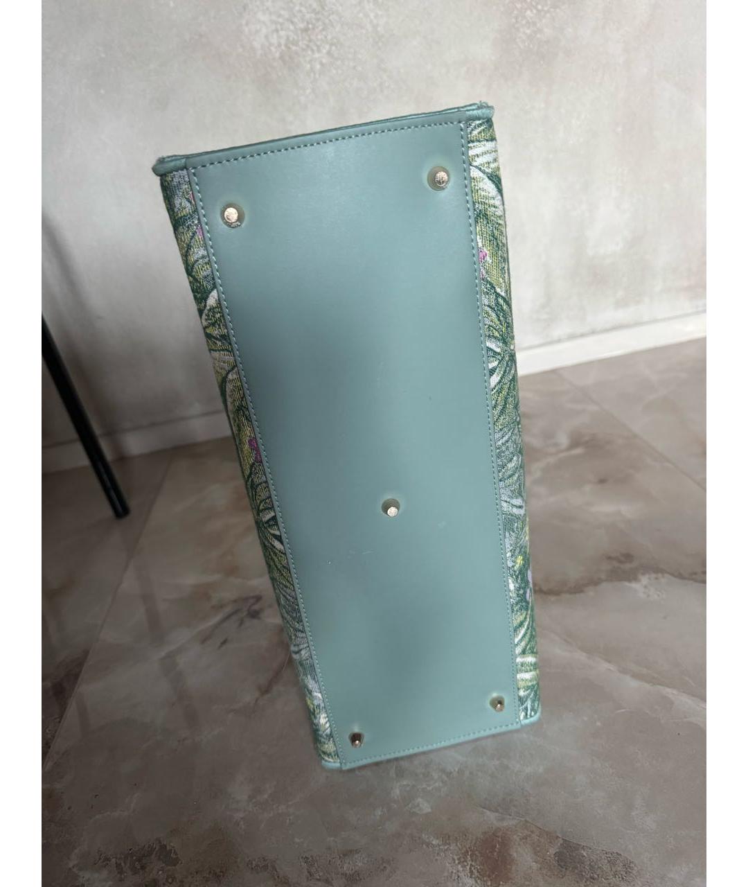 FURLA Бирюзовая жаккардовая пляжная сумка, фото 6