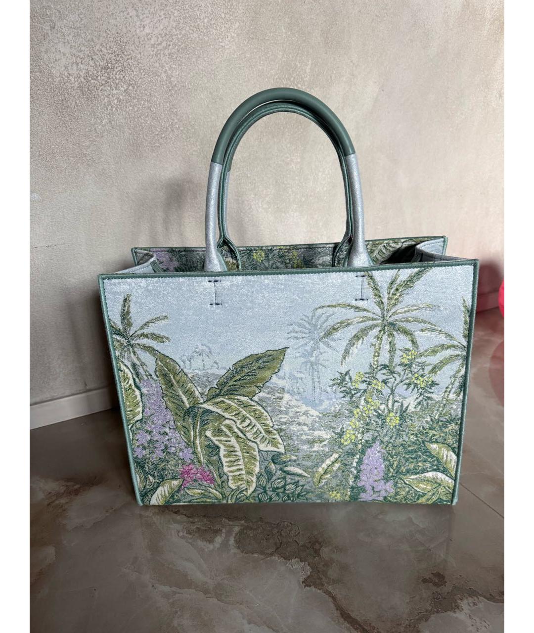 FURLA Бирюзовая жаккардовая пляжная сумка, фото 2