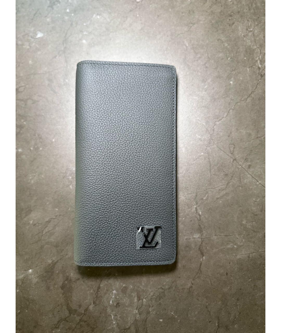 LOUIS VUITTON Черный кожаный кошелек, фото 4