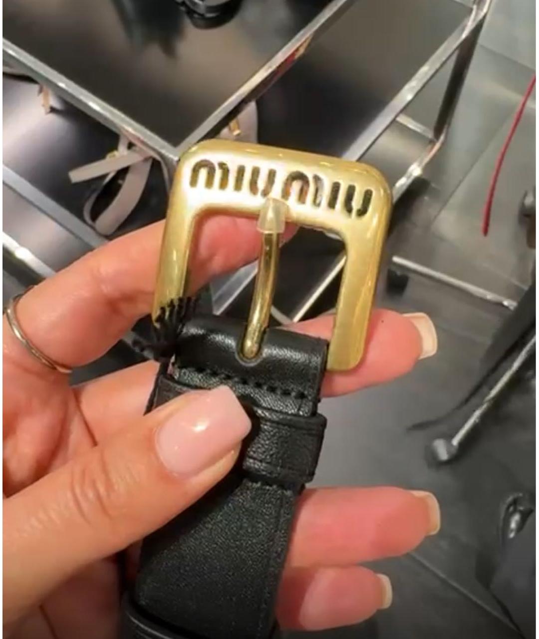 MIU MIU Черный кожаный ремень, фото 6