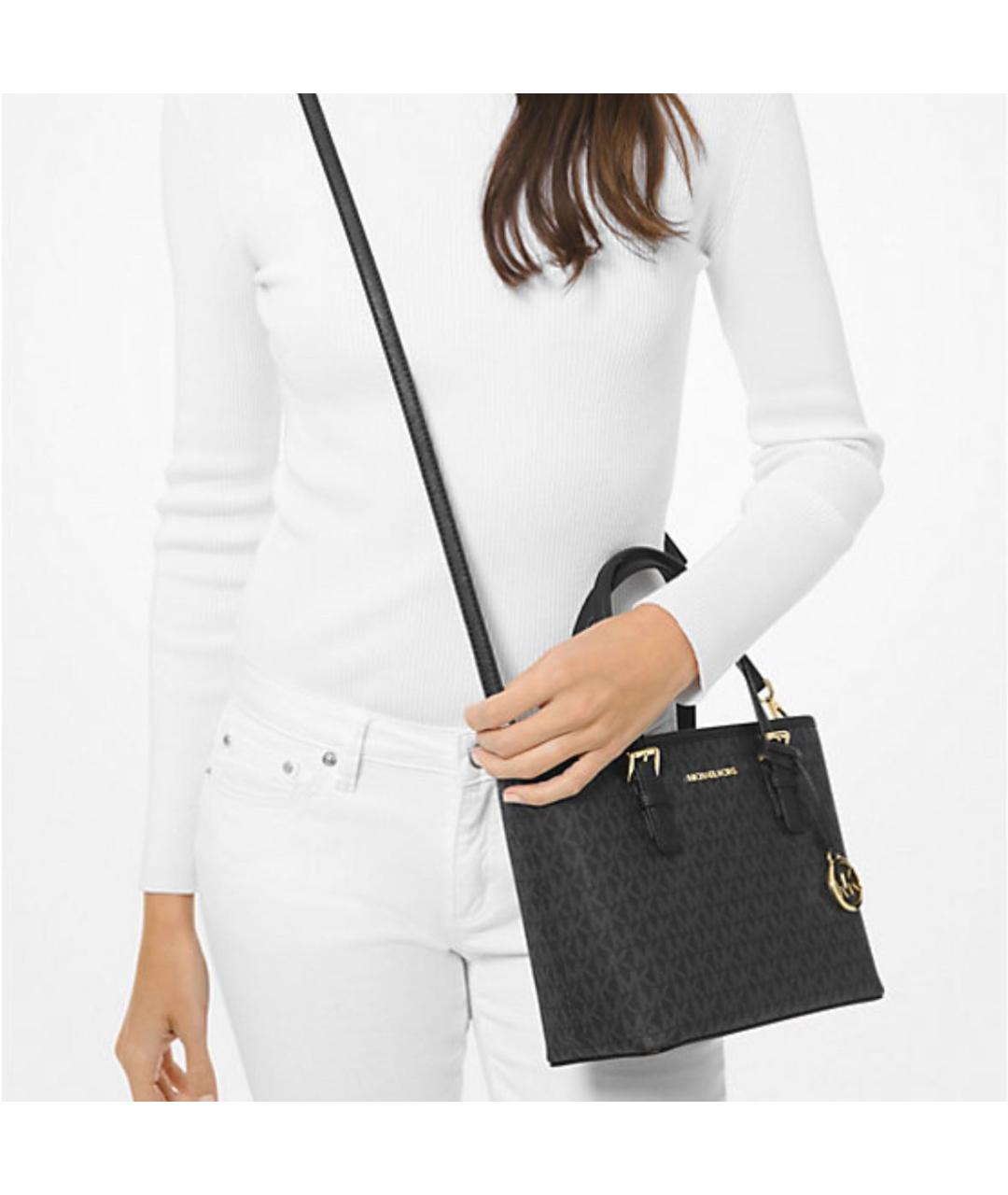 MICHAEL KORS Черная сумка с короткими ручками из искусственной кожи, фото 4