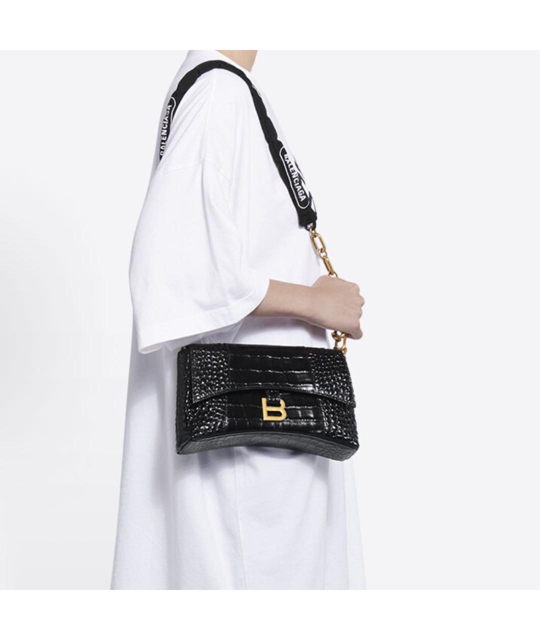 BALENCIAGA Черная кожаная сумка с короткими ручками, фото 5