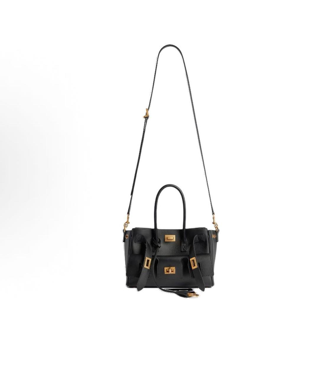 BALENCIAGA Черная кожаная сумка с короткими ручками, фото 5