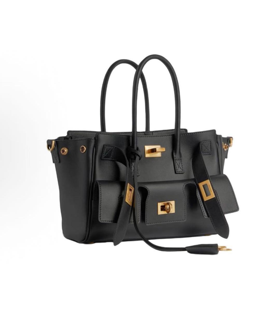 BALENCIAGA Черная кожаная сумка с короткими ручками, фото 2