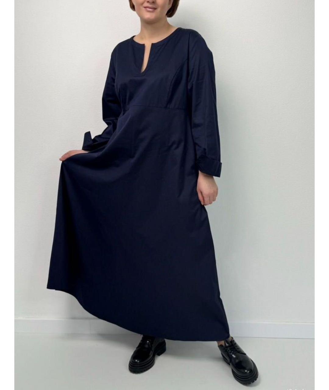 MAX MARA Синее хлопковое повседневное платье, фото 6