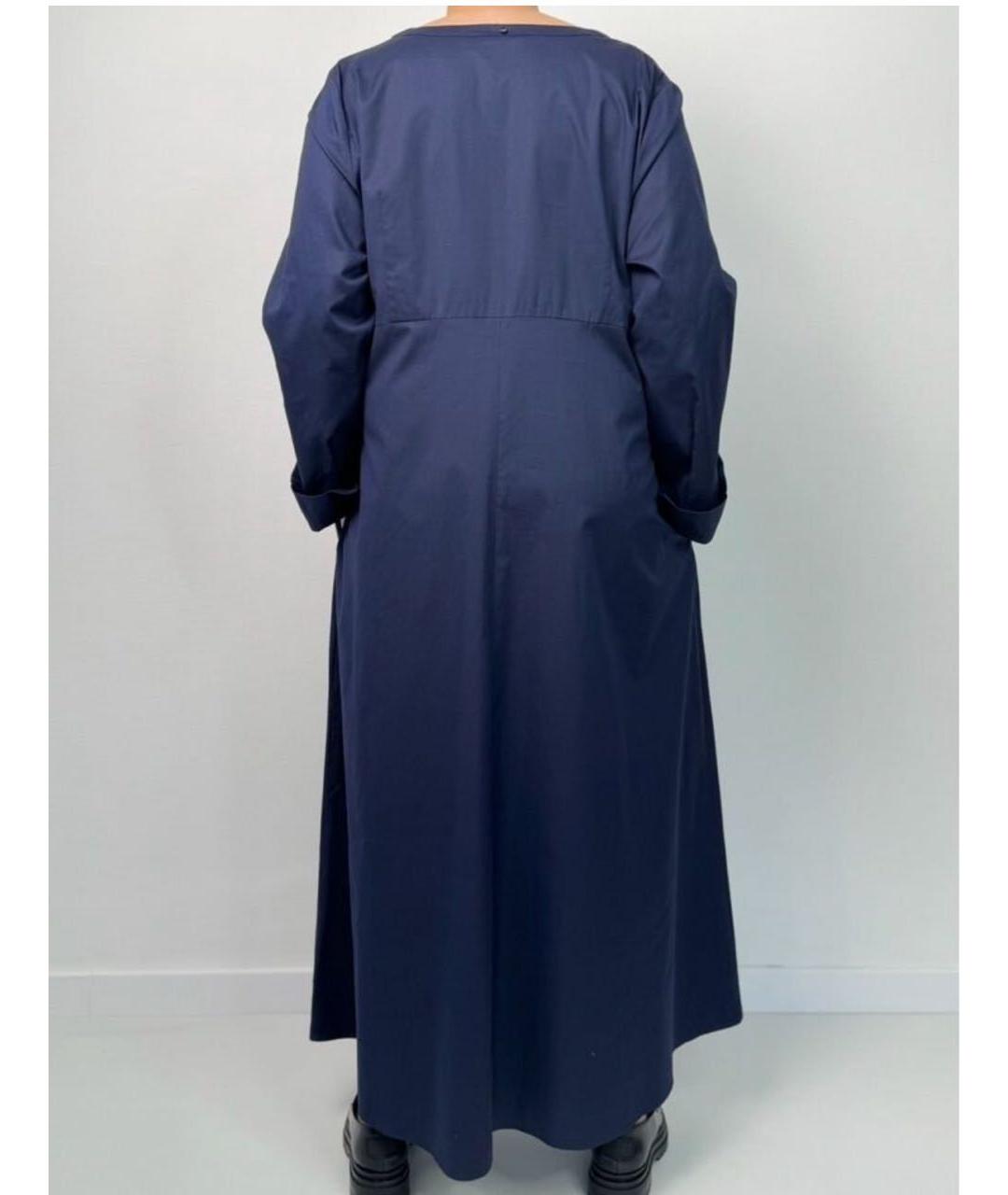 MAX MARA Синее хлопковое повседневное платье, фото 2
