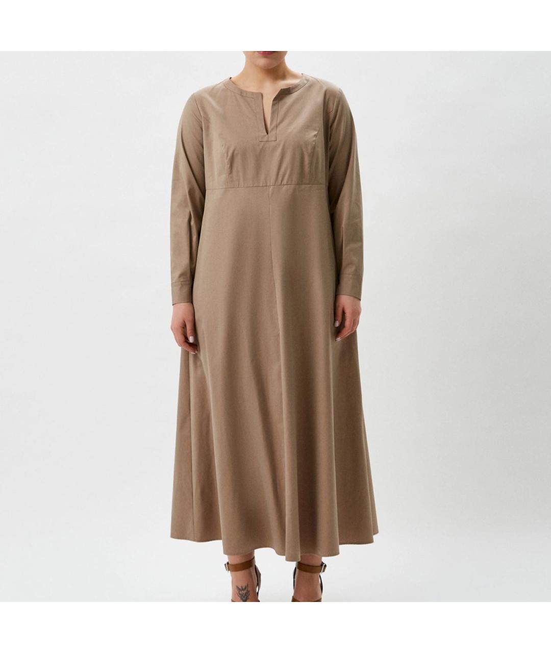 MAX MARA Бежевое повседневное платье, фото 9