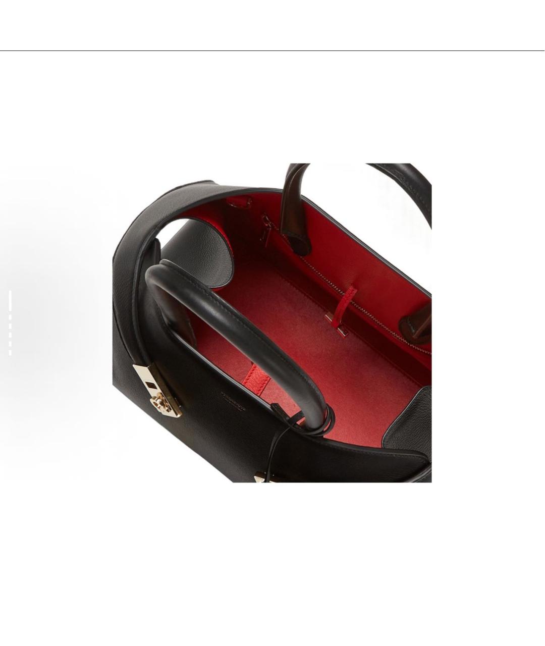 FERRAGAMO Черная кожаная сумка тоут, фото 4