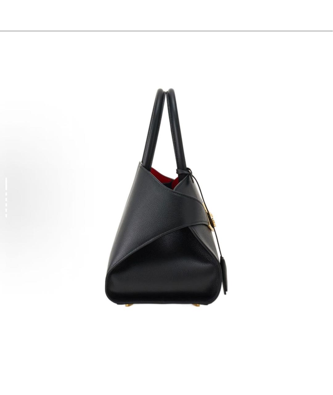 FERRAGAMO Черная кожаная сумка тоут, фото 2