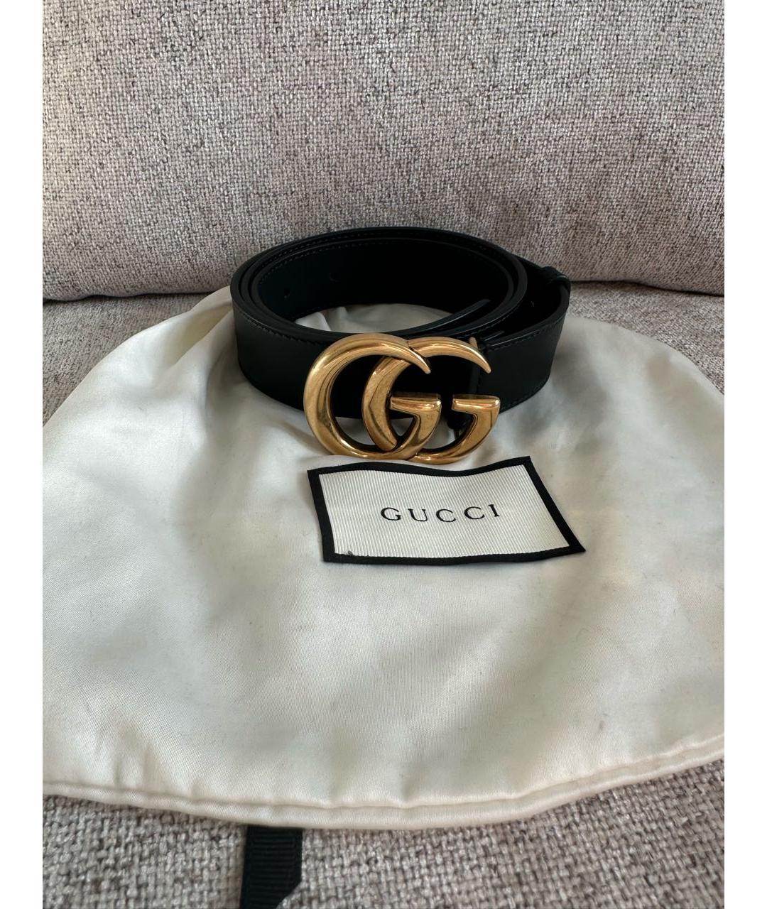 GUCCI Черный кожаный ремень, фото 4