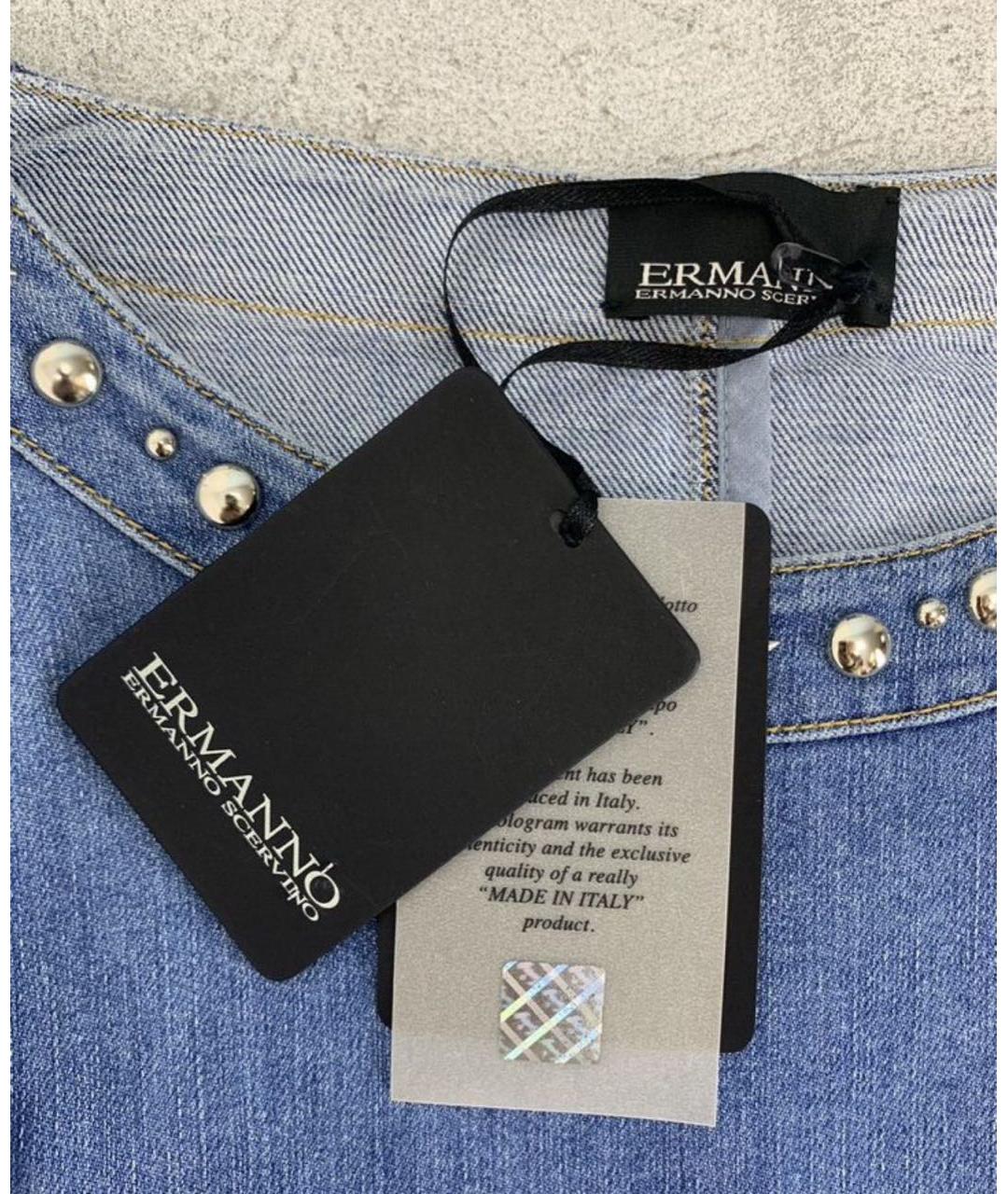 ERMANNO SCERVINO Голубое хлопковое повседневное платье, фото 4