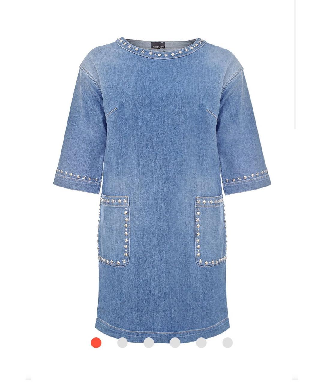 ERMANNO SCERVINO Голубое хлопковое повседневное платье, фото 9