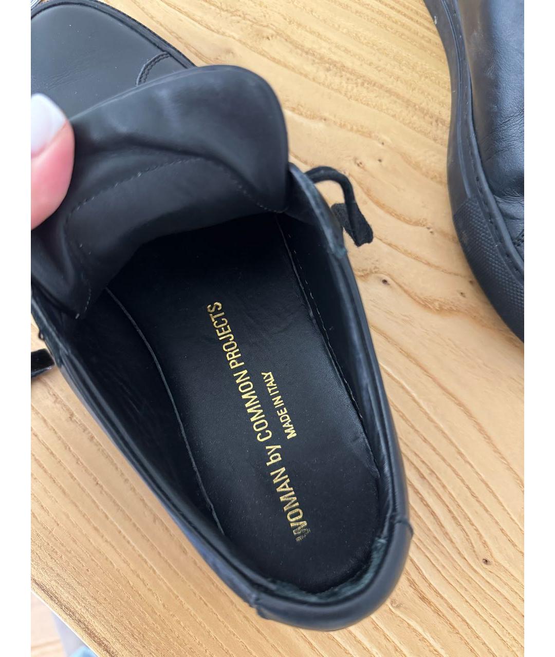 COMMON PROJECTS Черные кожаные кроссовки, фото 5