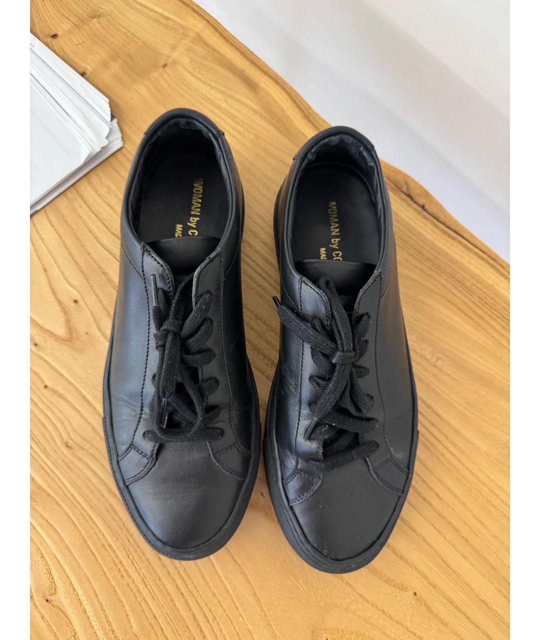 COMMON PROJECTS Черные кожаные кроссовки, фото 4