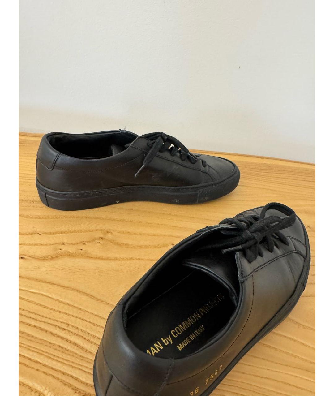 COMMON PROJECTS Черные кожаные кроссовки, фото 3