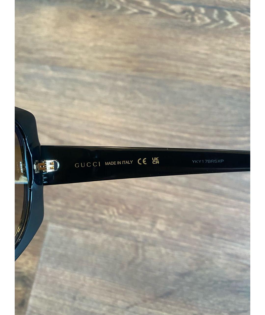 GUCCI Черные пластиковые солнцезащитные очки, фото 7