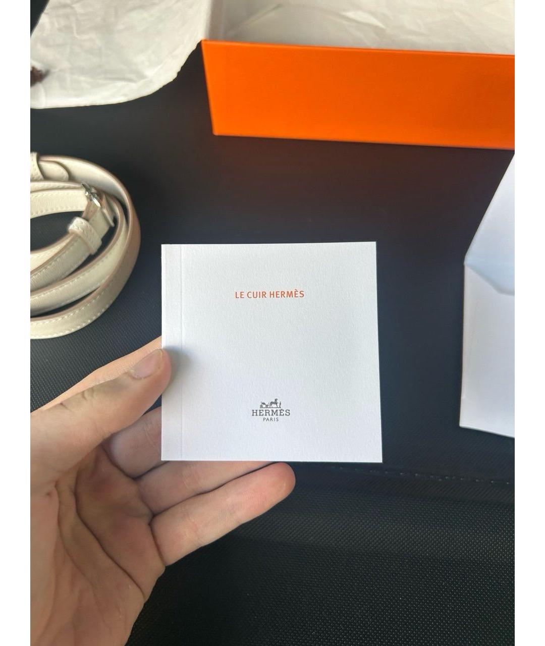 HERMES Бежевая кожаная поясная сумка, фото 4