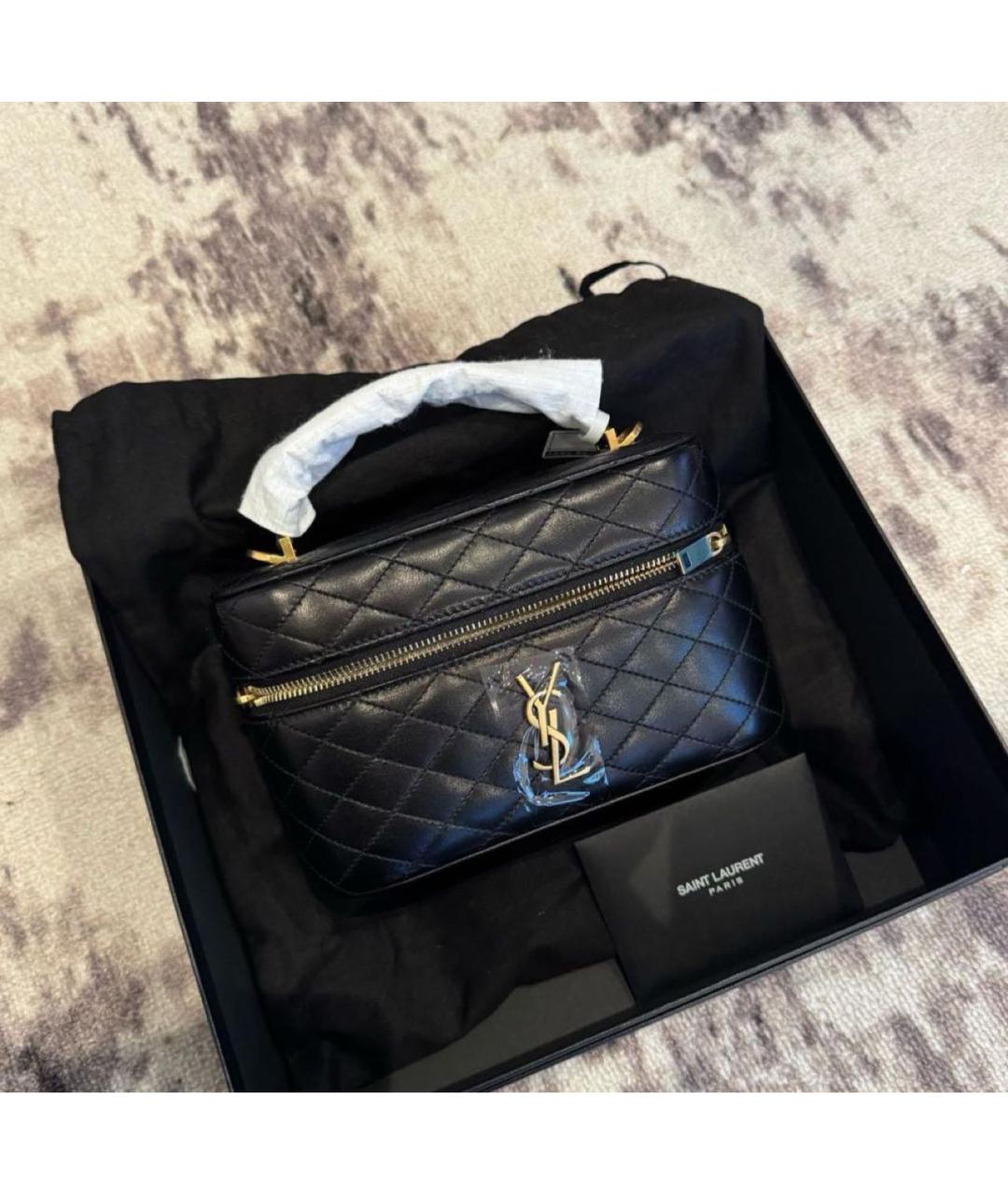 SAINT LAURENT Черная кожаная сумка через плечо, фото 9