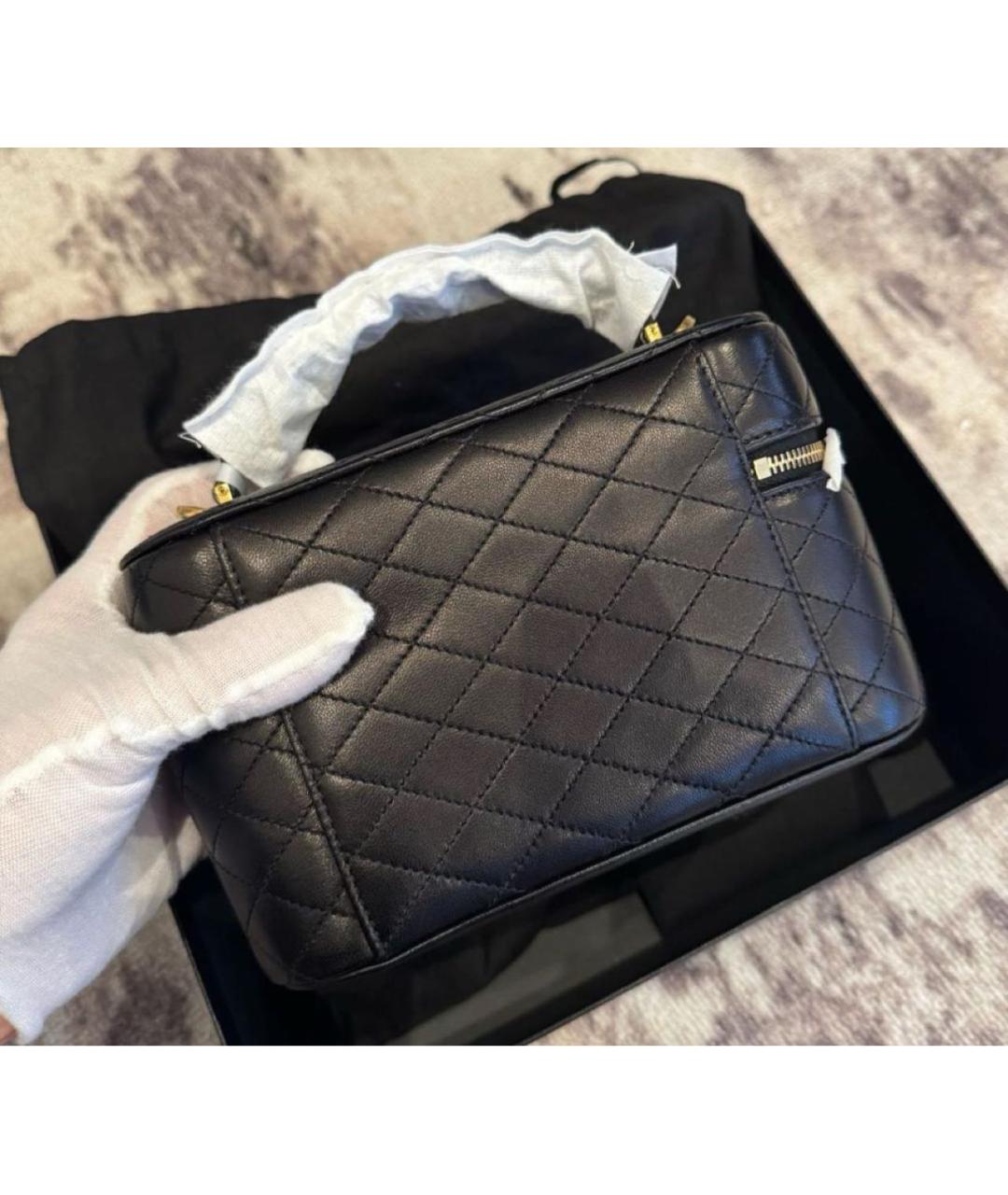 SAINT LAURENT Черная кожаная сумка через плечо, фото 3