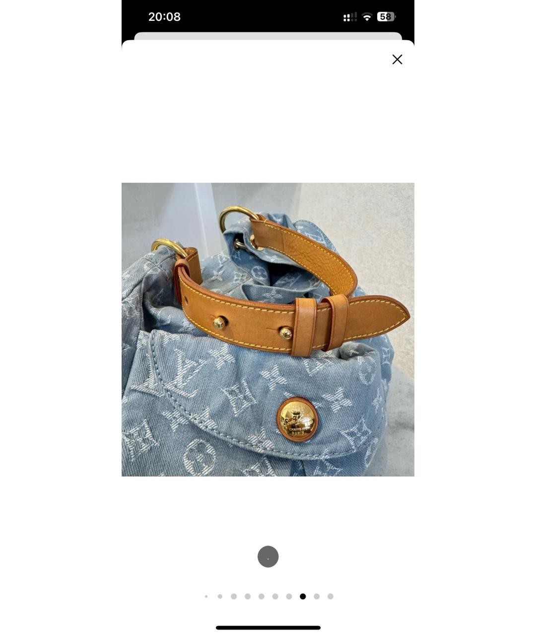 LOUIS VUITTON Голубая деним сумка через плечо, фото 8